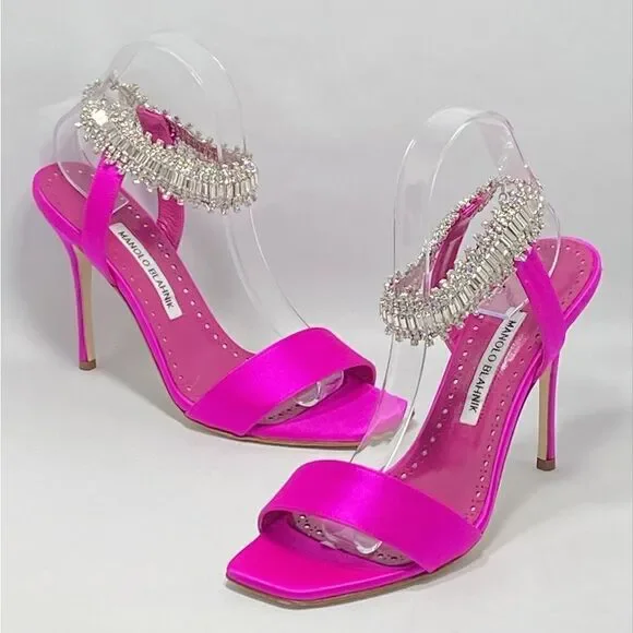 Manolo Blahnik Parinasan 105 Embellished Sandals size 39 - Picture 7 of 12